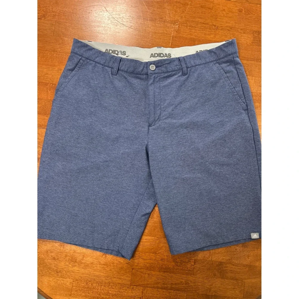Adidas Golf Shorts Mens 38 Blue Ultimate360 Heathered Performance